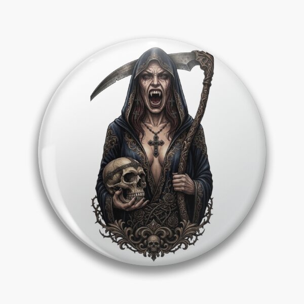 Item preview, Screaming Vampire Reaper with Scythe and Skull designed and sold by CHRIST5000.