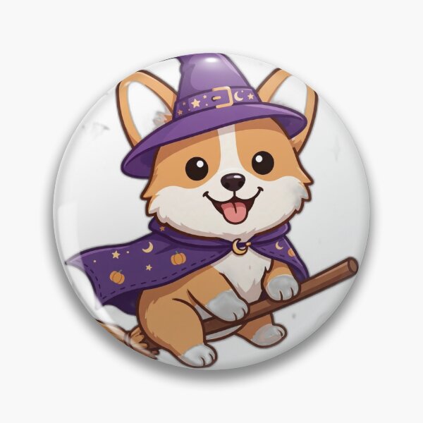 Item preview, Corgi Witch Dog Funny Halloween Costume Broom designed and sold by Bark & Banter.