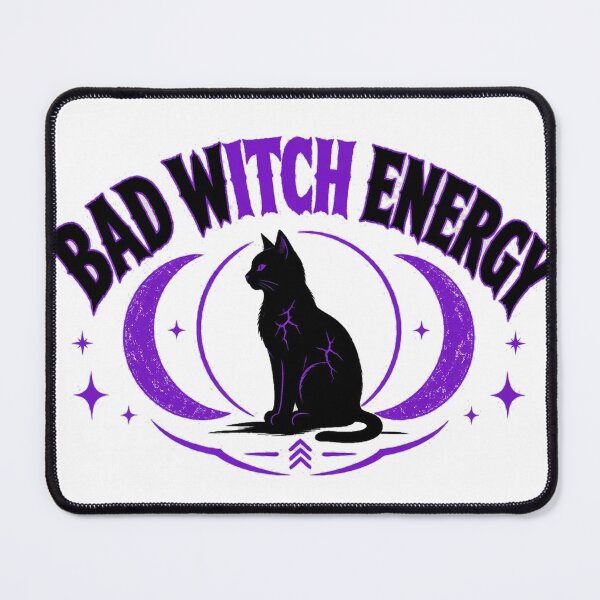 Item preview, Bad Witch Energy Black Cat Crescent Moon Tee designed and sold by GSideArtStore.