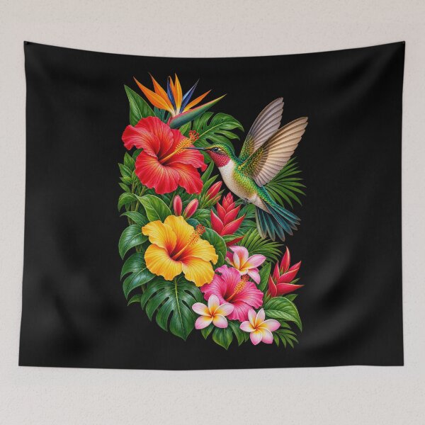 Item preview, Hummingbird in Tropical Garden designed and sold by RockitBaby.