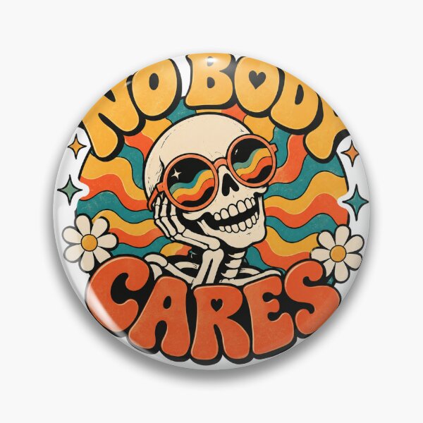 Item preview, Nobody Cares Retro Hippie Skull Sticker designed and sold by tompod.
