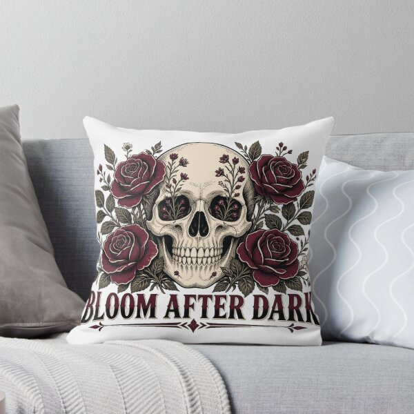 Item preview, Bloom After Dark Floral Skull Gothic Botanical Tee designed and sold by GSideArtStore.
