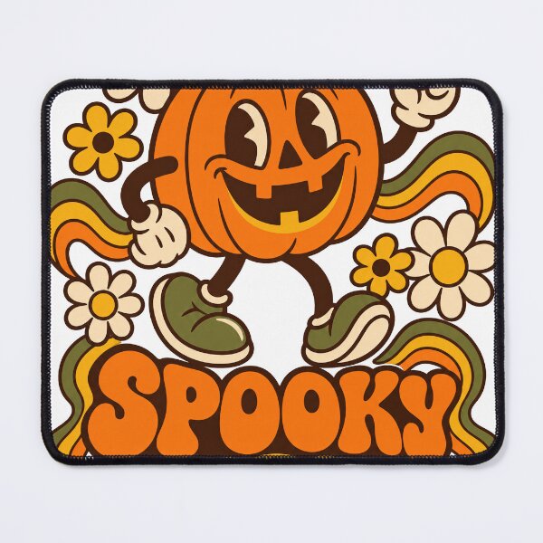 Item preview, Groovy Retro Halloween Pumpkin with Daisies designed and sold by Cozy Boo Club.