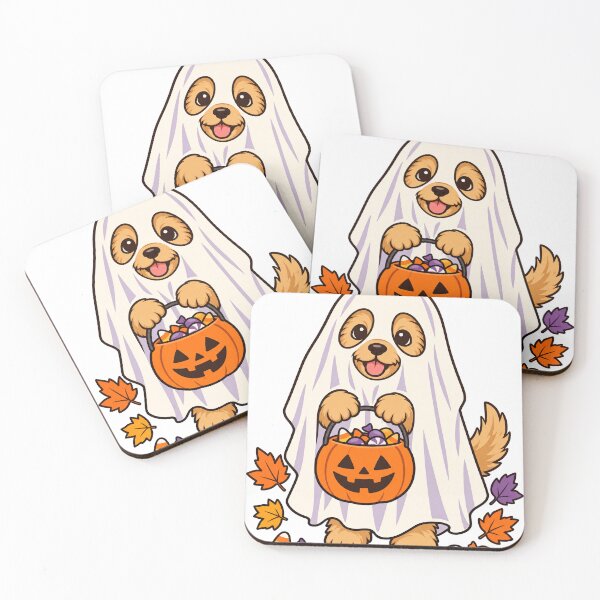 Item preview, Cute Puppy in Ghost Costume - Dog Lover Halloween designed and sold by Cozy Boo Club.