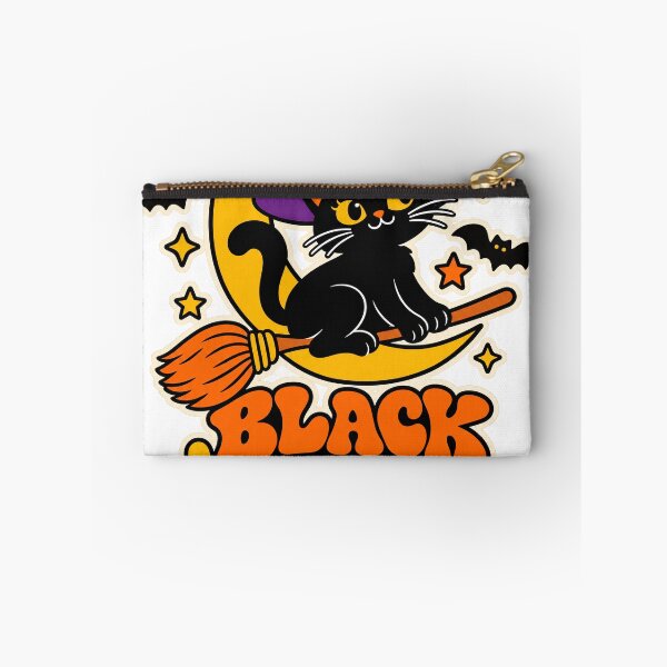Item preview, Cute Black Cat Halloween Witch Flying on Broom designed and sold by Cozy Boo Club.