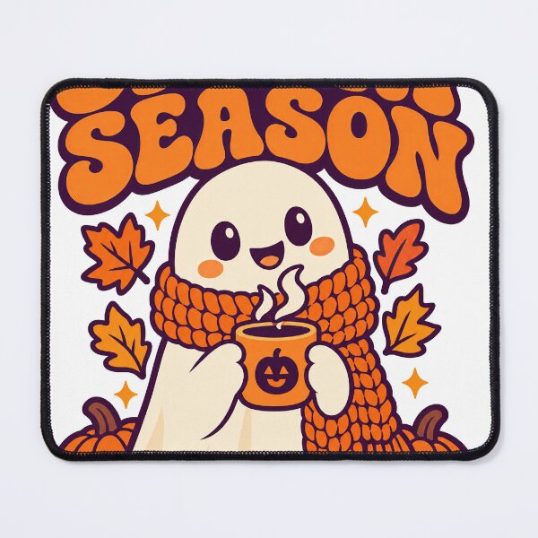 Item preview, Cute Spooky Season Ghost with Coffee and Pumpkins designed and sold by Cozy Boo Club.