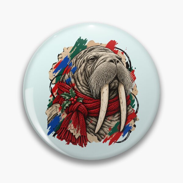 Item preview, Christmas walrus with scarf designed and sold by TaruHonu.
