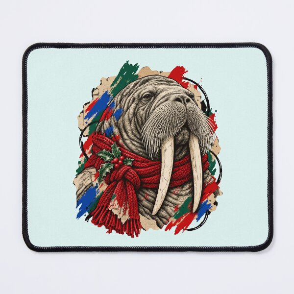 Item preview, Christmas walrus with scarf designed and sold by TaruHonu.
