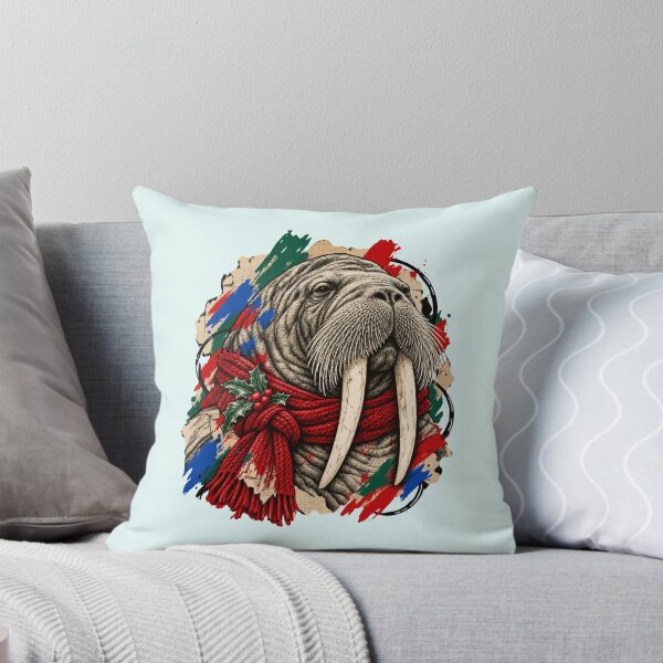 Item preview, Christmas walrus with scarf designed and sold by TaruHonu.