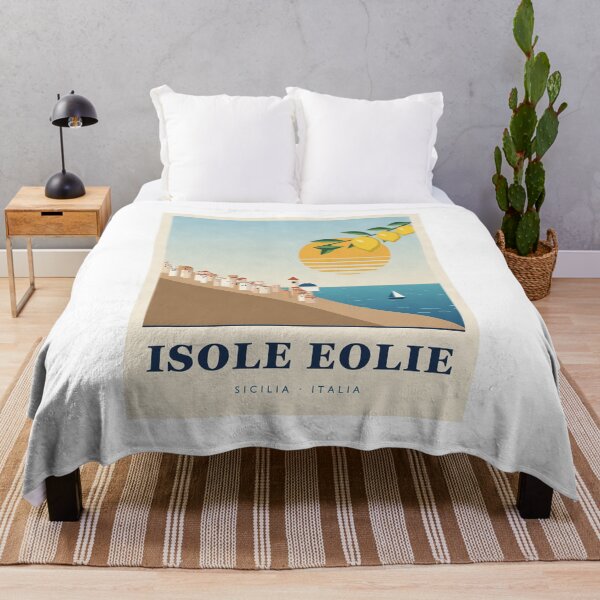Item preview, Isole Eolie Sicily Vintage Travel Poster with Lemons designed and sold by ChromaLens.