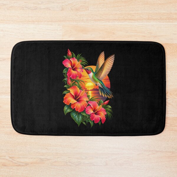 Item preview, Hummingbird at Sunset Tropical Hibiscus Nature Bird Design designed and sold by RockitBaby.