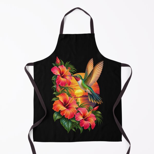 Item preview, Hummingbird at Sunset Tropical Hibiscus Nature Bird Design designed and sold by RockitBaby.