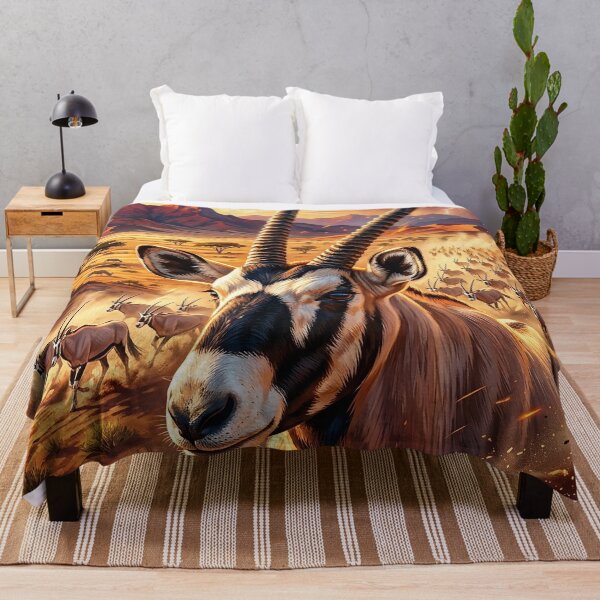 Item preview, Regal Oryx Standing Tall in a Dramatic Sunset Savanna designed and sold by Lucid Dream Pixel.