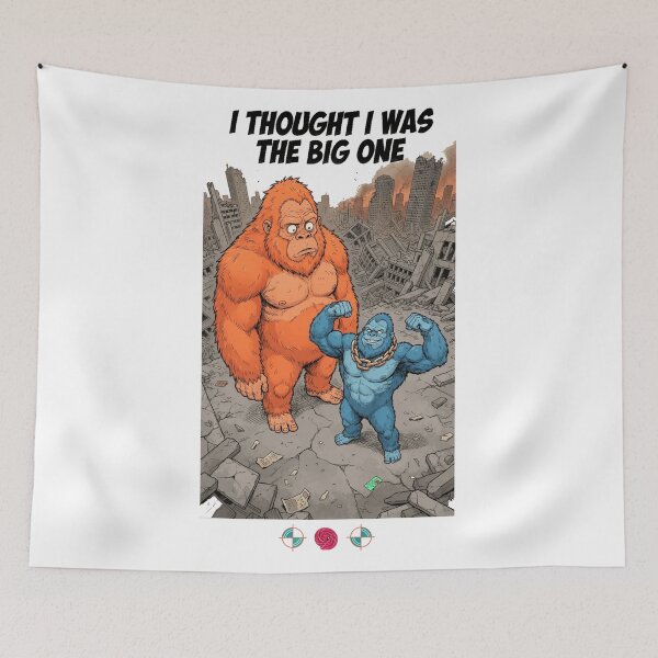 Item preview, I Thought I Was the Big One - Funny Bigfoot Size Comparison Cartoon Art designed and sold by Whimsy Trail Co.