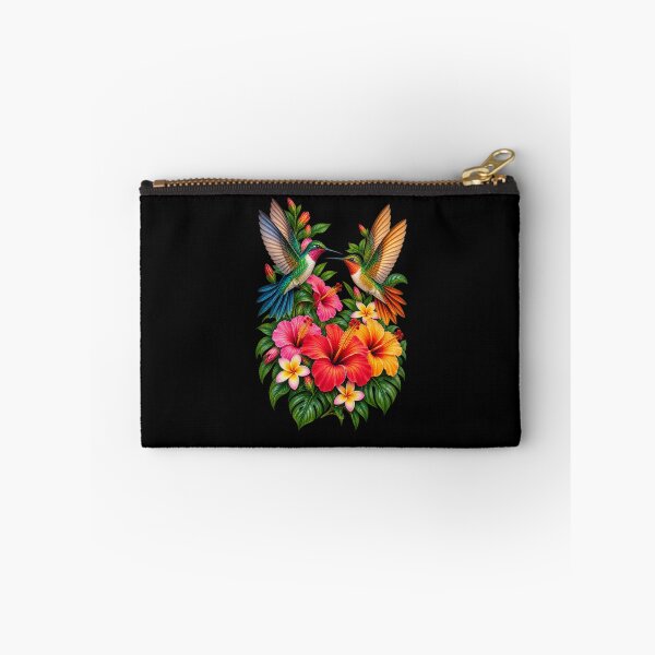 Item preview, Two Hummingbirds Facing Each Other Tropical Flowers Nature Bird Design designed and sold by RockitBaby.