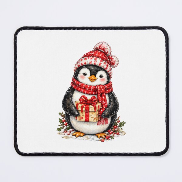 Item preview, Christmas penguin holding a gift designed and sold by TaruHonu.
