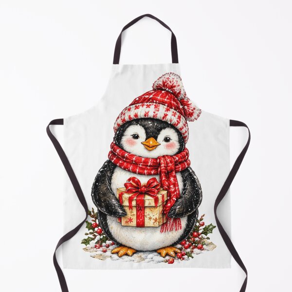 Item preview, Christmas penguin holding a gift designed and sold by TaruHonu.