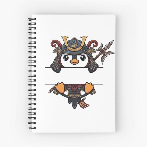 Item preview, Samurai Penguin Peeking - Cute Japanese Armor Penguin designed and sold by PetalsPaws.