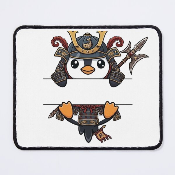 Item preview, Samurai Penguin Peeking - Cute Japanese Armor Penguin designed and sold by PetalsPaws.