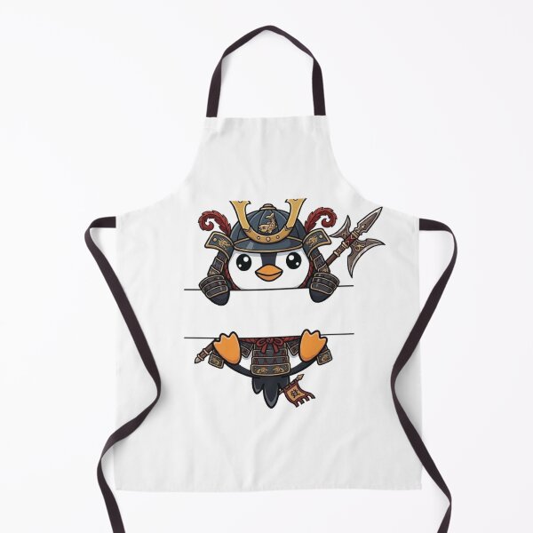 Item preview, Samurai Penguin Peeking - Cute Japanese Armor Penguin designed and sold by PetalsPaws.