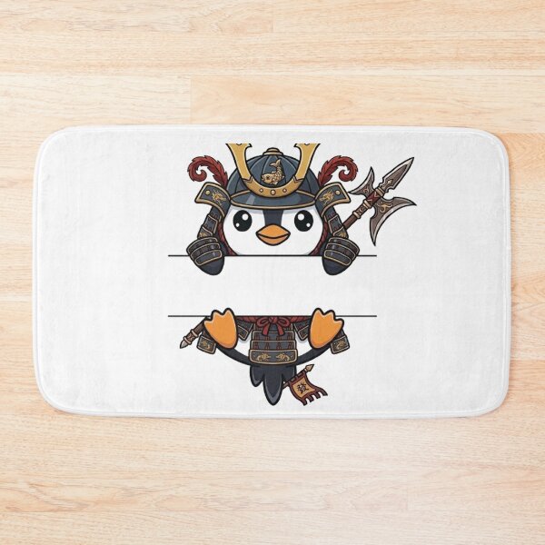 Item preview, Samurai Penguin Peeking - Cute Japanese Armor Penguin designed and sold by PetalsPaws.