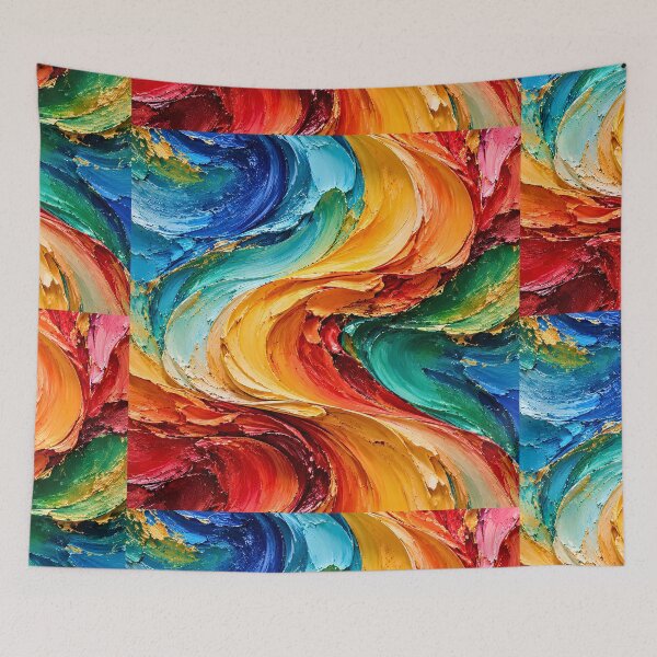 Item preview, Chromatic Flow – Vibrant Abstract Impasto Art designed and sold by CheersTOGETHER.