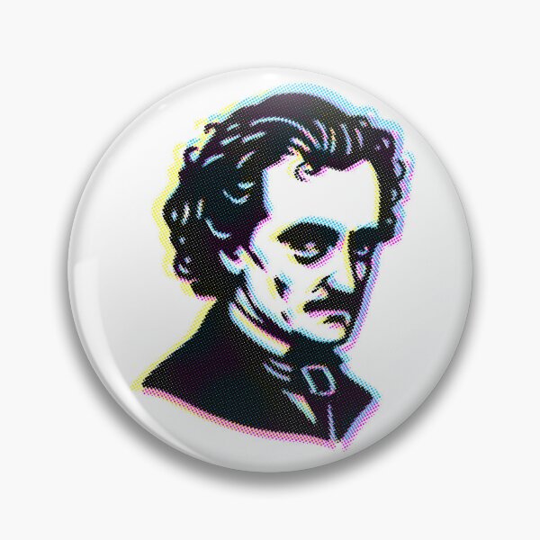 Item preview,  Edgar Allan Poe Halftone Glitch Portrait on Black designed and sold by Sherihdesigns.