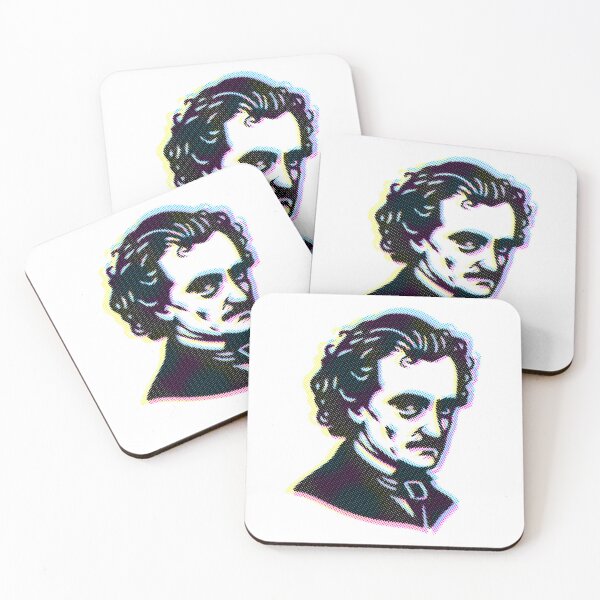 Item preview,  Edgar Allan Poe Halftone Glitch Portrait on Black designed and sold by Sherihdesigns.