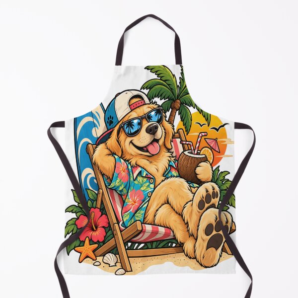 Item preview, Cool Golden Retriever Surfer Beach Vacation designed and sold by MarceBersi.