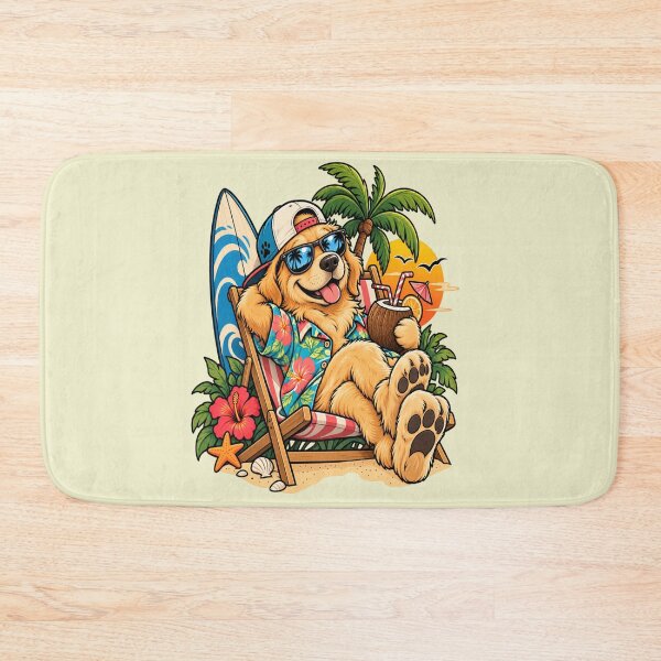 Item preview, Cool Golden Retriever Surfer Beach Vacation designed and sold by MarceBersi.