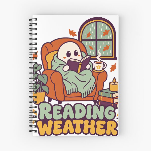 Item preview, Cozy Reading Ghost with Tea on a Rainy Day designed and sold by Cozy Boo Club.