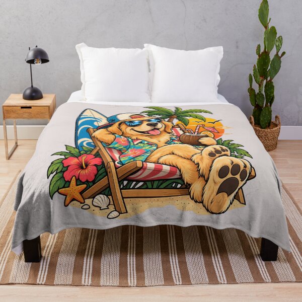 Item preview, Cool Golden Retriever Surfer Beach Vacation designed and sold by MarceBersi.