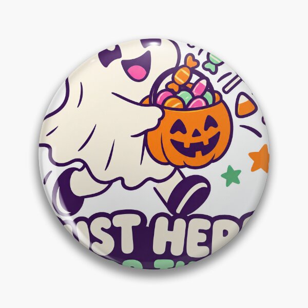 Item preview, Trick or Treat Ghost Kid - Just Here for the Candy designed and sold by Cozy Boo Club.