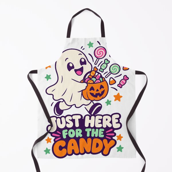 Item preview, Trick or Treat Ghost Kid - Just Here for the Candy designed and sold by Cozy Boo Club.
