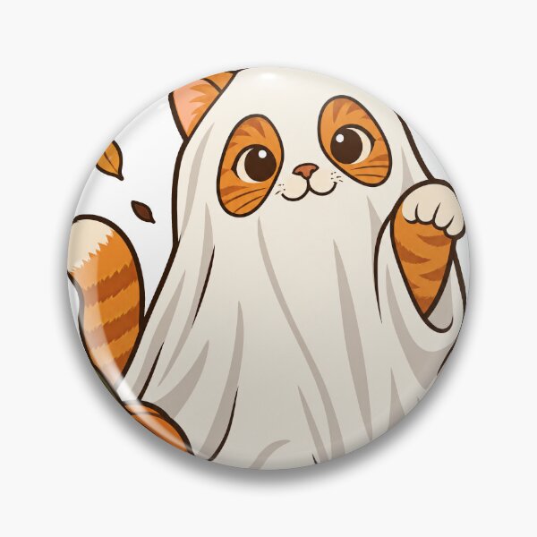 Item preview, Orange Tabby Cat Ghost in a Pumpkin Patch designed and sold by Cozy Boo Club.