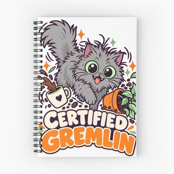 Item preview, Certified Gremlin - Funny Grey Cat Zoomies designed and sold by Cozy Boo Club.