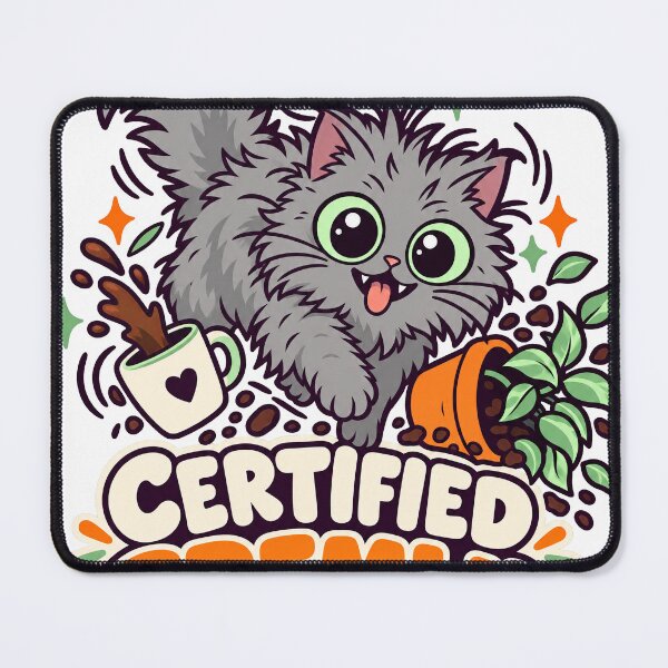 Item preview, Certified Gremlin - Funny Grey Cat Zoomies designed and sold by Cozy Boo Club.