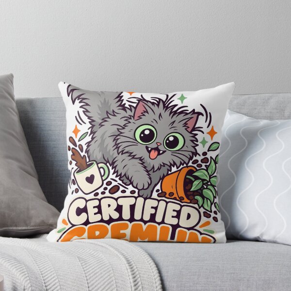 Item preview, Certified Gremlin - Funny Grey Cat Zoomies designed and sold by Cozy Boo Club.