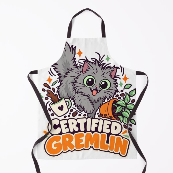 Item preview, Certified Gremlin - Funny Grey Cat Zoomies designed and sold by Cozy Boo Club.