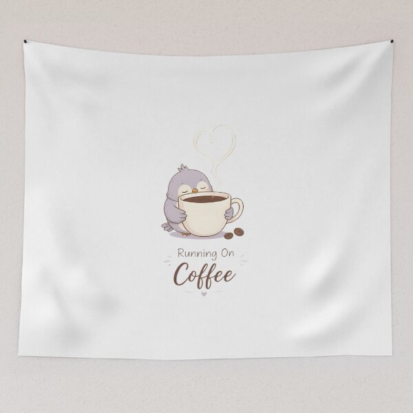 Item preview, Running on Coffee Cute Penguin | Funny Coffee Lover Kawaii Design designed and sold by dreamz-world.