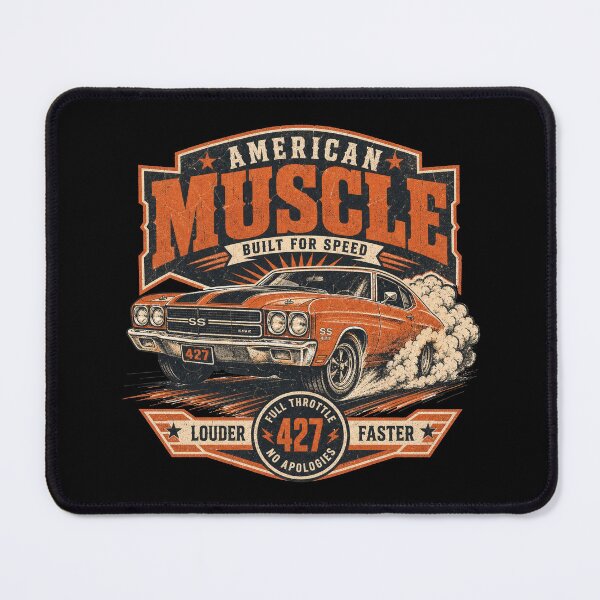 Item preview, American Muscle Car Built for Speed Slogan gift for muscle car lovers designed and sold by LD ART.