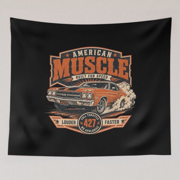 Item preview, American Muscle Car Built for Speed Slogan gift for muscle car lovers designed and sold by LD ART.