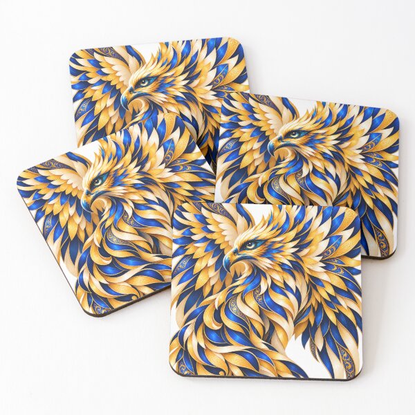 Item preview, Golden Azure Phoenix designed and sold by NeuroArtGallery.