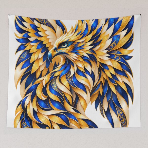 Item preview, Golden Azure Phoenix designed and sold by NeuroArtGallery.