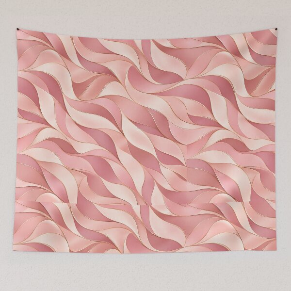 Item preview, Pink Satin Waves — Blush & Rose Abstract Pattern designed and sold by VibnWalls.