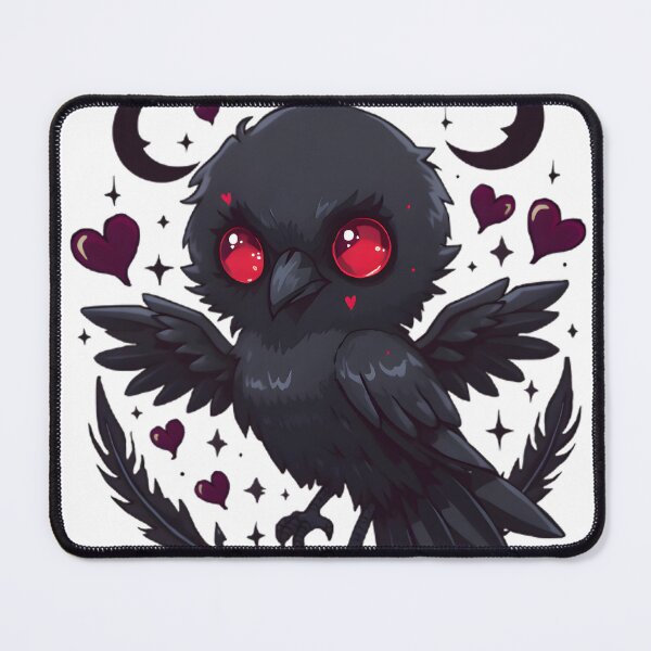 Item preview, Cute Gothic Crow with Red Eyes & Halo | Dark Romantic Raven Aesthetic designed and sold by dreamz-world.