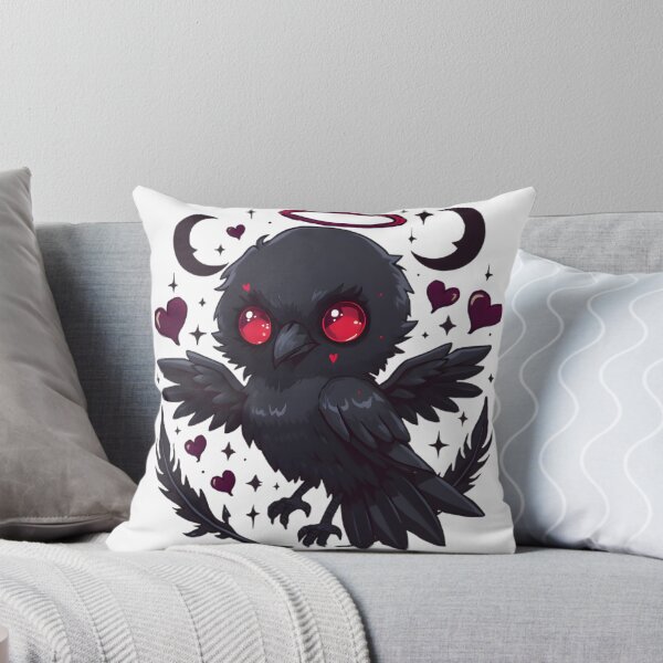 Item preview, Cute Gothic Crow with Red Eyes & Halo | Dark Romantic Raven Aesthetic designed and sold by dreamz-world.
