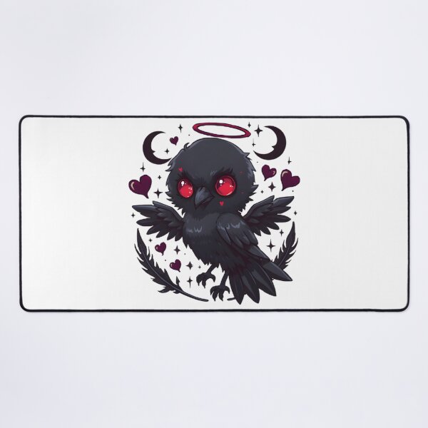 Item preview, Cute Gothic Crow with Red Eyes & Halo | Dark Romantic Raven Aesthetic designed and sold by dreamz-world.