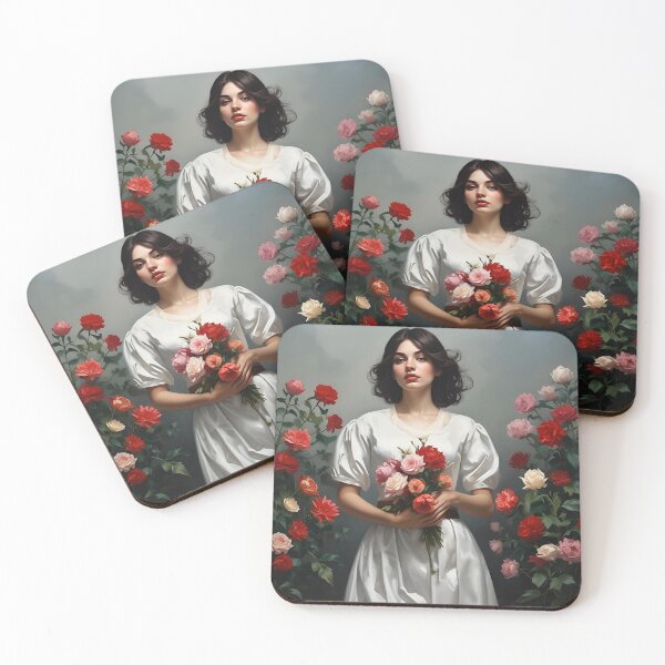 Item preview, Dreamy Floral Woman Portrait Botanical Art designed and sold by MK26Designs.