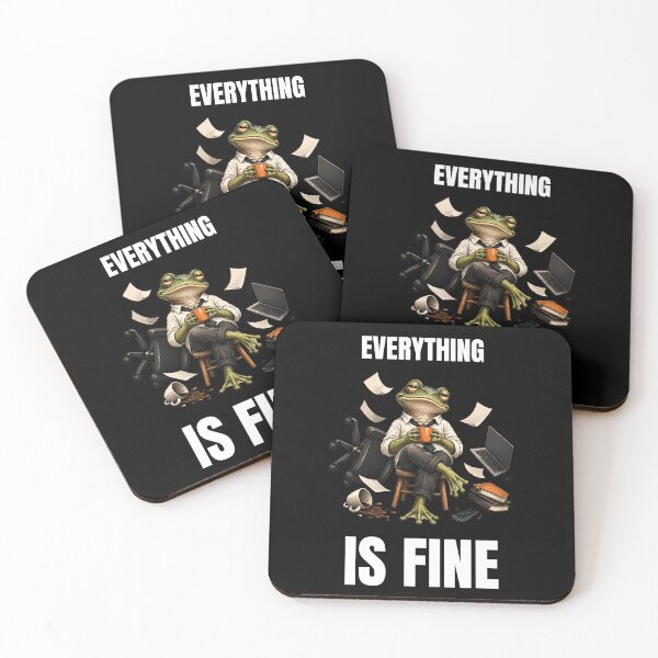 Item preview, Everything Is Fine – Funny Frog Chaos Relatable Humor designed and sold by GeekAnglerStore.